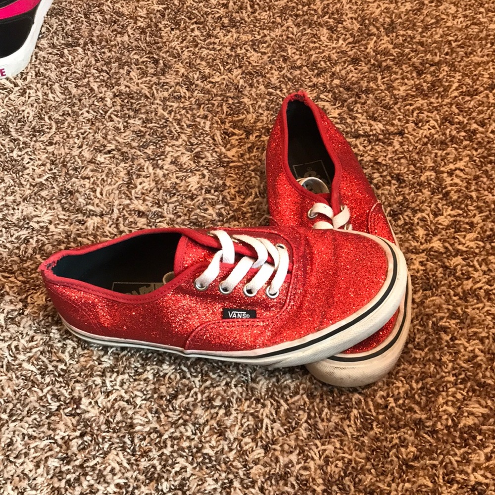 Red sparkly vans